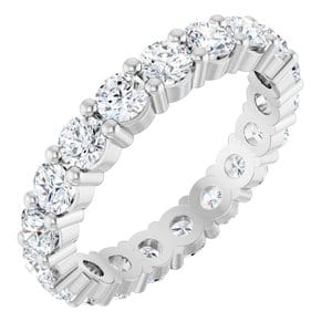 Rings Platinum 3 mm Round Eternity Band Mounting Size 6