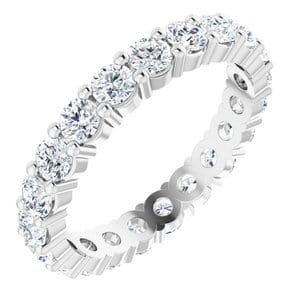Rings Platinum 2.75 mm Round Eternity Band Mounting Size 6