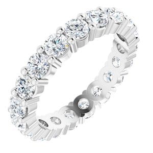 Sterling Silver 3 mm Round Eternity Band Mounting Size 5.25