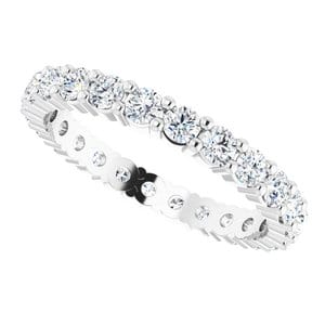 Rings Platinum 2.25 mm Round Eternity Band Mounting Size 5.5