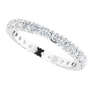 Rings Platinum 2 mm Round Eternity Band Mounting Size 5.5