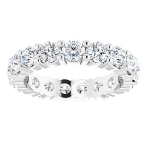 Rings Platinum 3.4 mm Round Eternity Band Mounting Size 5.5