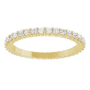 Rings 14K Yellow 1.5 mm Round Eternity Band Mounting Size 6