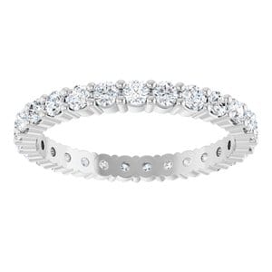 Rings Platinum 2 mm Round Eternity Band Mounting Size 6