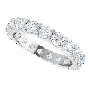 Rings Platinum 3 mm Round Eternity Band Mounting Size 6