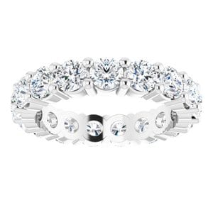Rings Platinum 3.5 mm Round Eternity Band Mounting Size 5.5