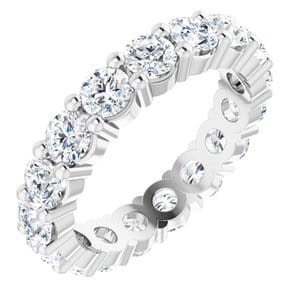 Platinum 3.4 mm Round Eternity Band Mounting Size 5.5