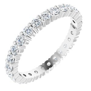 Rings Platinum 2 mm Round Eternity Band Mounting Size 5.5