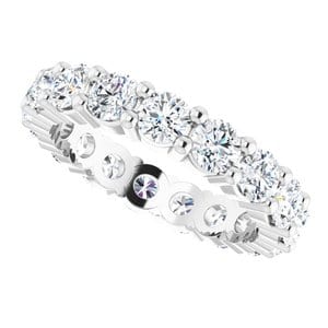 Rings Platinum 3.4 mm Round Eternity Band Mounting Size 5.5