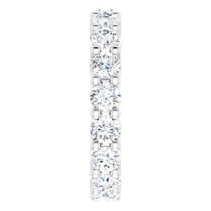 Rings Platinum 3.4 mm Round Eternity Band Mounting Size 5.5