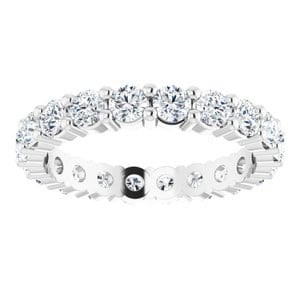 Rings 14K X1 White 2.75 mm Round Eternity Band Mounting Size 5.75