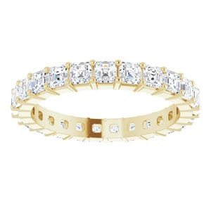Rings 14K Yellow 2.3x2.3 mm Asscher Eternity Band Mounting Size 6