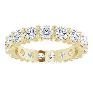 Rings 14K Yellow 3.4 mm Round Eternity Band Mounting Size 6