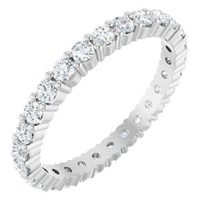 Rings Platinum 2 mm Round Eternity Band Mounting Size 6