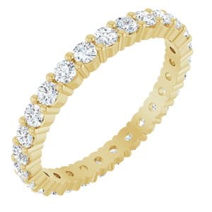 Rings 14K Yellow 2 mm Round Eternity Band Mounting Size 6