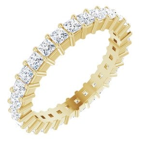 Rings 14K Yellow 2x2 mm Square Eternity Band Mounting Size 6