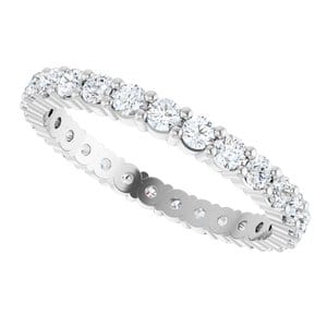 Rings Platinum 2 mm Round Eternity Band Mounting Size 6