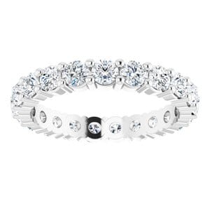 Rings Platinum 2.75 mm Round Eternity Band Mounting Size 6