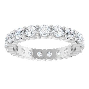Rings Platinum 3 mm Round Eternity Band Mounting Size 6
