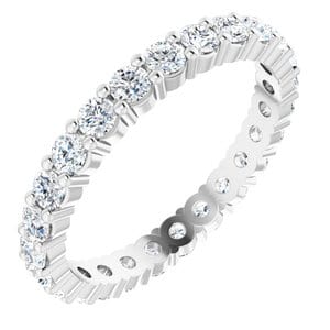 Sterling Silver 2.25 mm Round Eternity Band Mounting Size 6.25