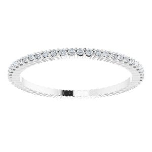 Rings 18K White 1 mm Round Eternity Band Mounting Size 6.5