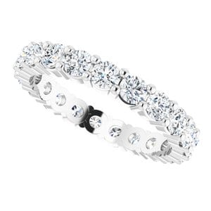 Rings Platinum 2.75 mm Round Eternity Band Mounting Size 6