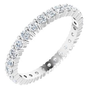 Rings Platinum 2 mm Round Eternity Band Mounting Size 6.5