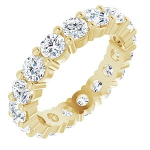 Rings 14K Yellow 3.5 mm Round Eternity Band Mounting Size 6