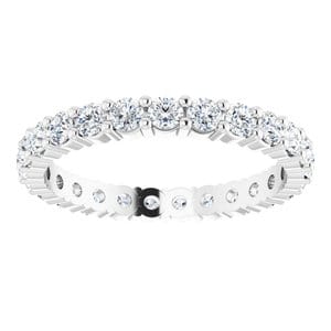 Sterling Silver 2.25 mm Round Eternity Band Mounting Size 6.25