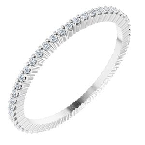 Rings 18K White 1 mm Round Eternity Band Mounting Size 6.5