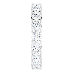 Rings 18K White 3.4 mm Round Eternity Band Mounting Size 6.5
