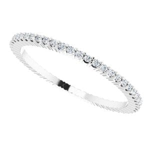 Rings 18K White 1 mm Round Eternity Band Mounting Size 6.5