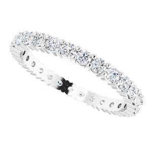 Rings Platinum 2 mm Round Eternity Band Mounting Size 6.5