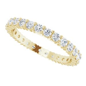Rings 14K Yellow 2 mm Round Eternity Band Mounting Size 6.25