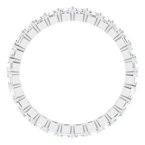 Sterling Silver 2x2 mm Asscher Eternity Band Mounting Size 6.5