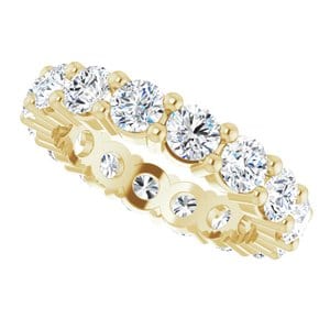 Rings 18K Yellow 3.8 mm Round Eternity Band Mounting Size 6.5