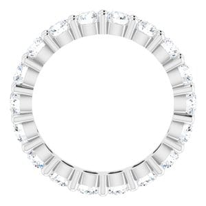 Rings 18K White 3.4 mm Round Eternity Band Mounting Size 6.5