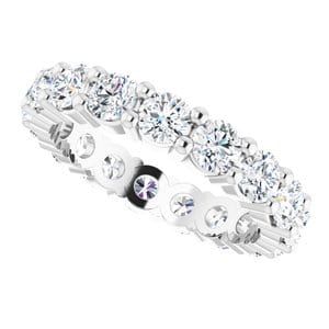 Rings Platinum 3.5 mm Round Eternity Band Mounting Size 6.5