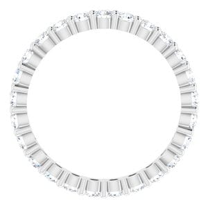 Sterling Silver 2.25 mm Round Eternity Band Mounting Size 6.25