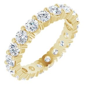 Rings 14K Yellow 3.2 mm Round Eternity Band Mounting Size 6.5