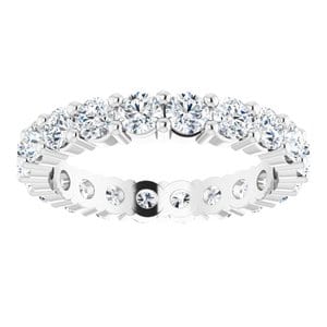 Rings Platinum 3 mm Round Eternity Band Mounting Size 6.5