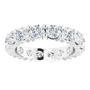 Rings Platinum 3.75 mm Round Eternity Band Mounting Size 6.5