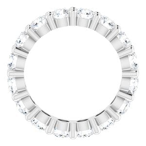 Rings 18K White 3.8 mm Round Eternity Band Mounting Size 6.5