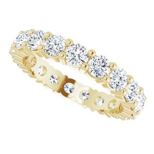 Rings 14K Yellow 3.2 mm Round Eternity Band Mounting Size 6.5