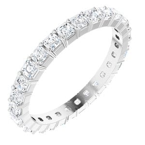 Sterling Silver 2x2 mm Asscher Eternity Band Mounting Size 6.5