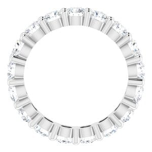 Rings Platinum 3.5 mm Round Eternity Band Mounting Size 6.5