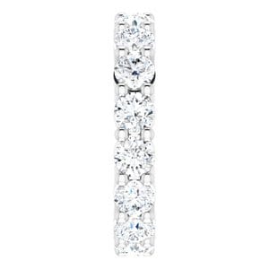 Rings 18K White 3.8 mm Round Eternity Band Mounting Size 6.5
