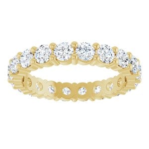 Rings 18K Yellow 3 mm Round Eternity Band Mounting Size 7