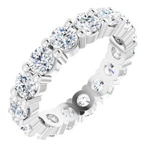 Platinum 3.75 mm Round Eternity Band Mounting Size 6.5