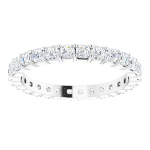 Sterling Silver 2x2 mm Asscher Eternity Band Mounting Size 6.5